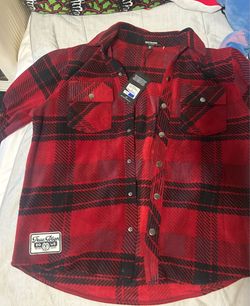 Red true religion flannel size medium