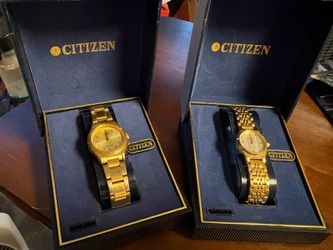 Vintage Citizen Quartz Watches. Untested. Needs batteries. Sold as is. Includes original Citizen presentation boxes