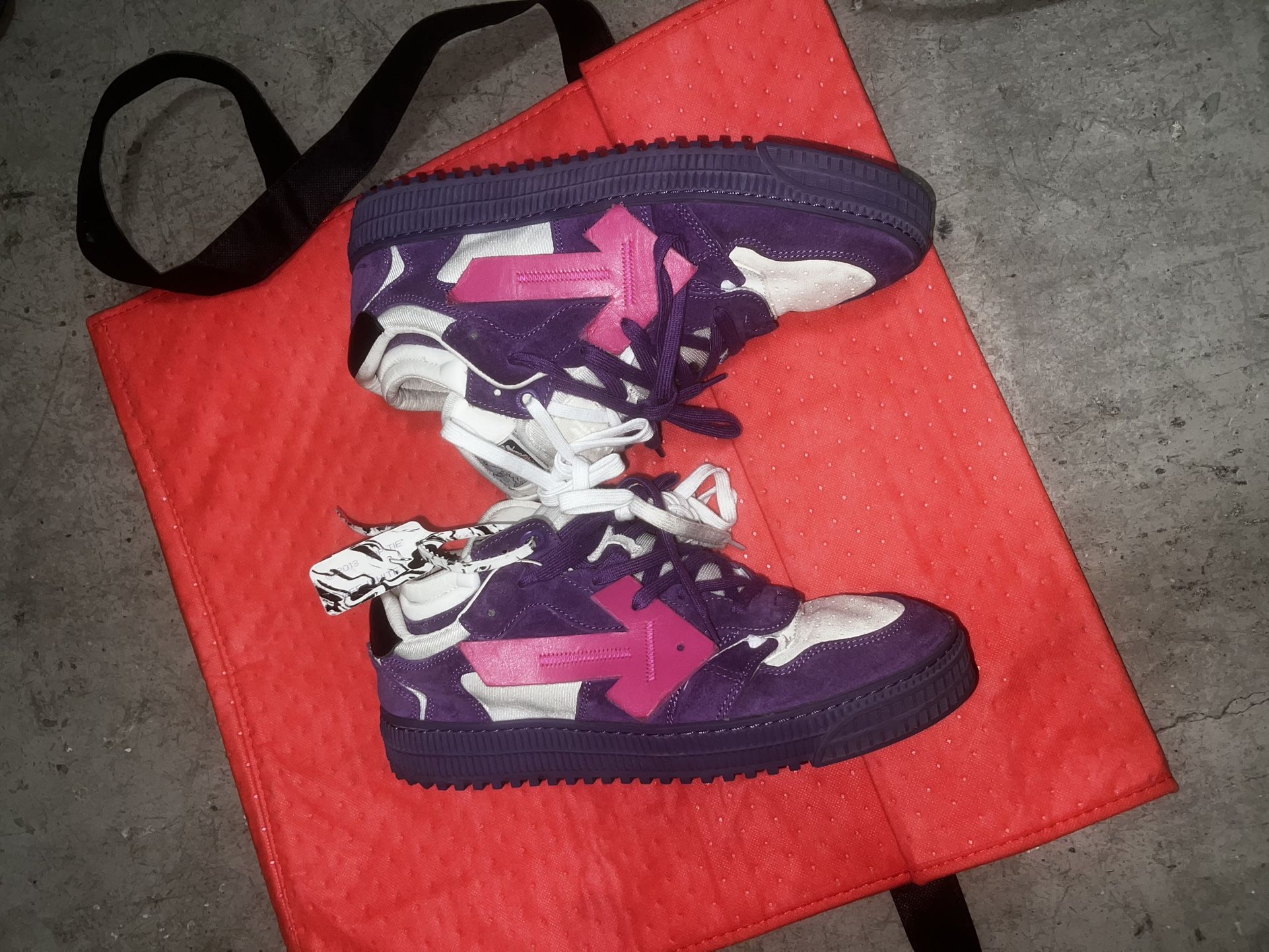 Purple Off White Low Tops