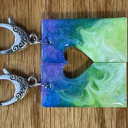 Handmade Pair Of Key rings/bag Charms