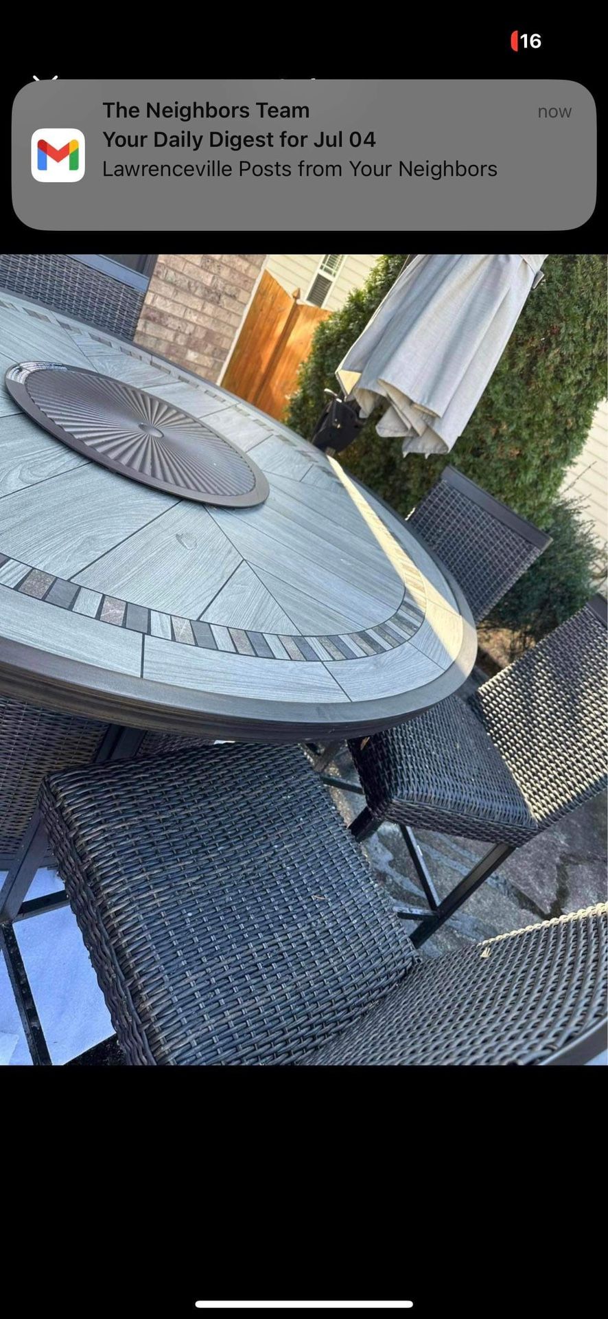 Agio Anderson 7piece Fire Outdoor Patio Dining Set for Sale in
