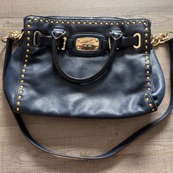 Michael Kors Navy Blue Leather Bag