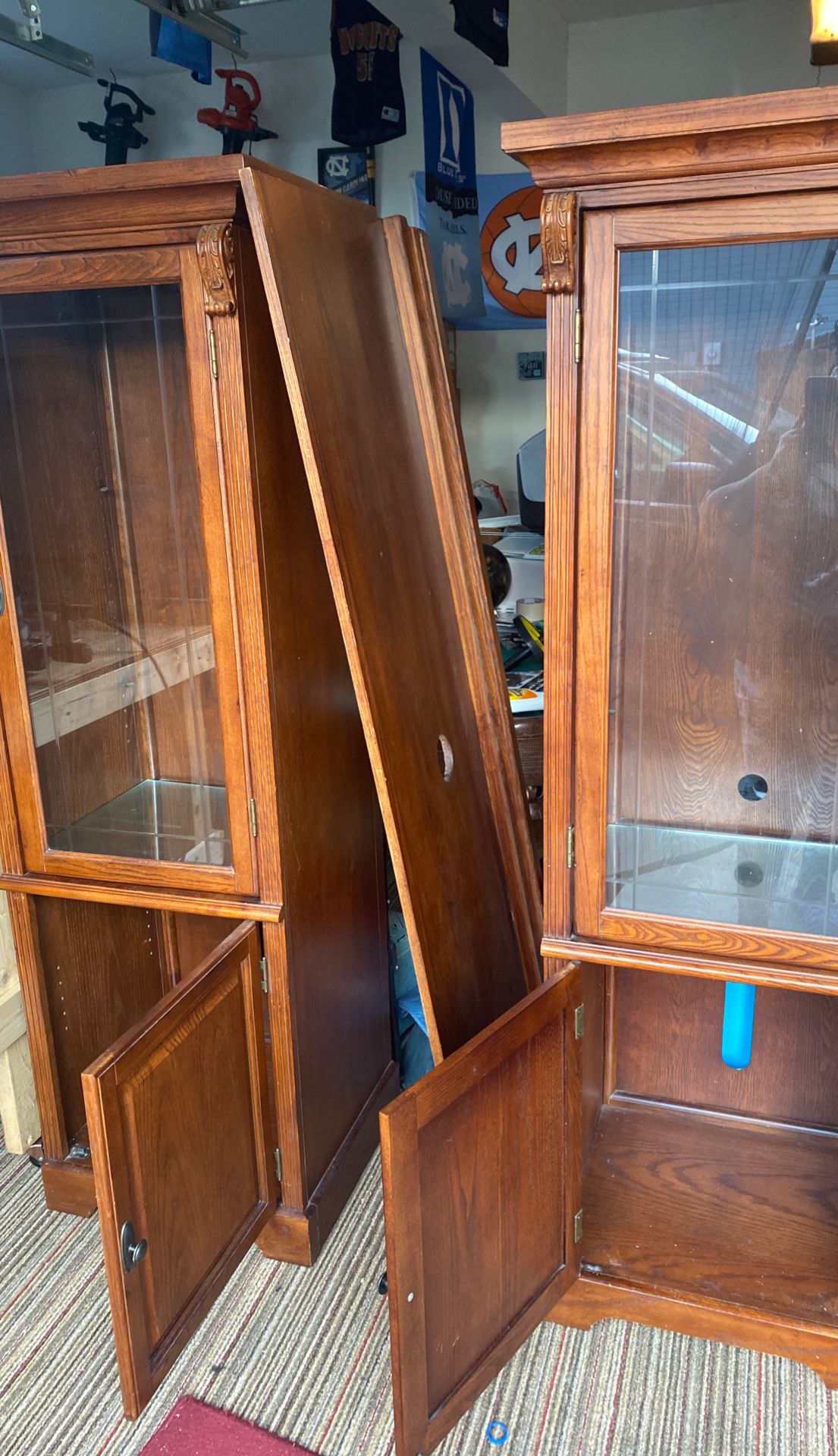 Brown entertainment cabinet