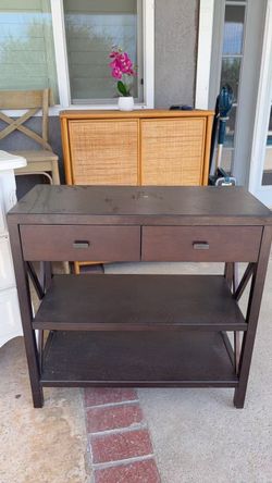 Dark Brown Console Table with Drawers