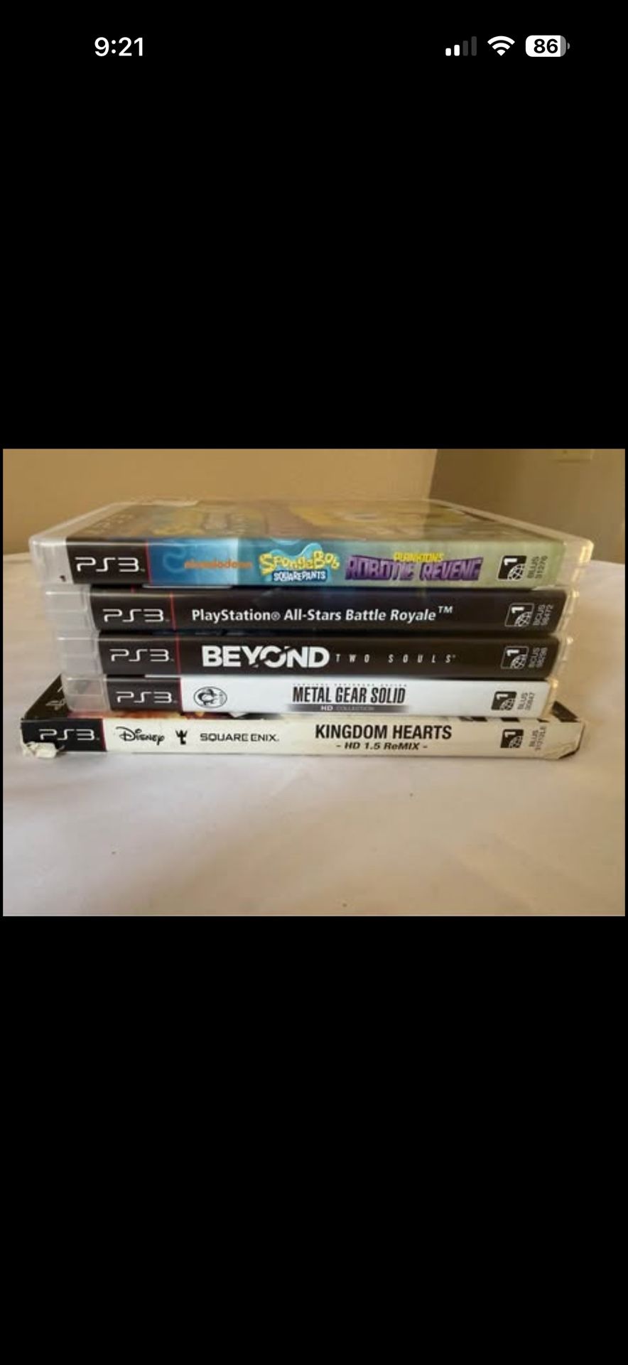 “PS3 Action Pack: 5 Games (Kingdom Hearts, Metal Gear) - $100