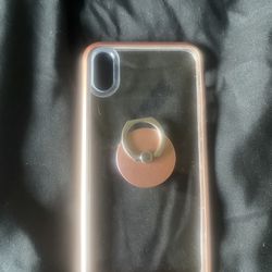 iphone Xs max rose gold case with ring holder and additional black ring
