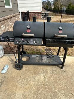 Double Gas & Charcoal grill and smoker