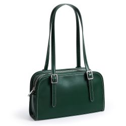 KALIDI Women’s Swing Zip Leather Shoulder Bag,Green