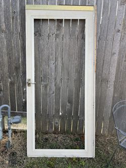 DOOR 36"w x 80"tall; INSIDE OF DOOR 27 1/2"w.  69 3/4"tall; cross streets are Arapaho & Waterview