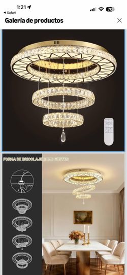 Modern 3-Ring Crystal LED Chandelier