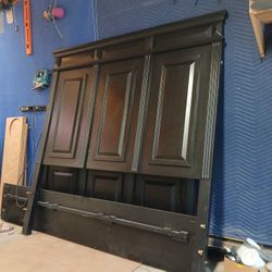 Queen Size Bed Frame Dark Brown 