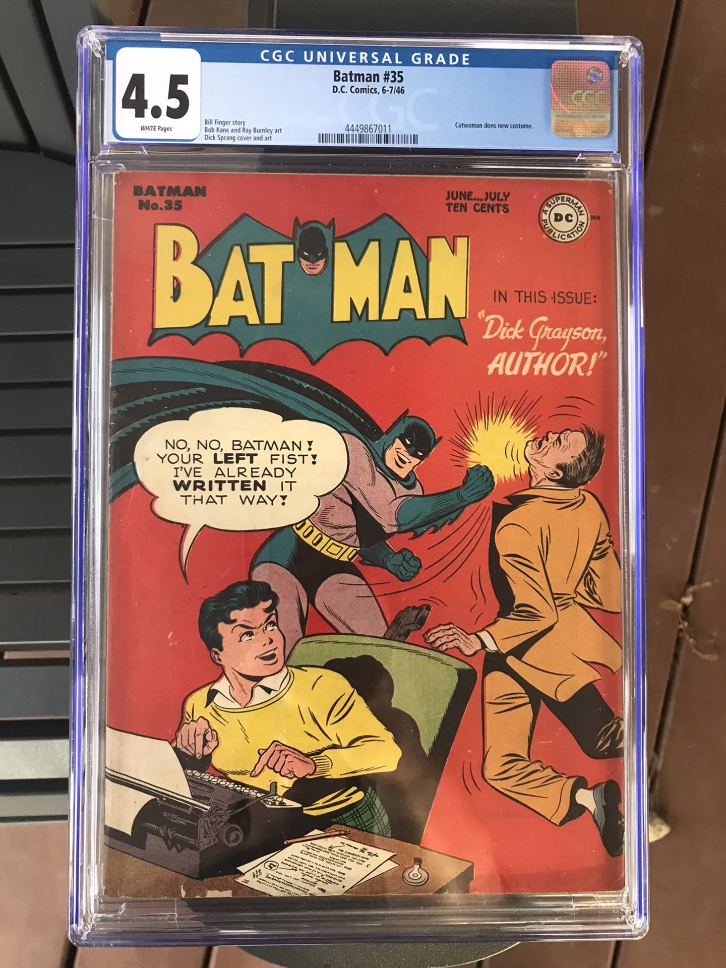 Batman #35 (1946) CGC 4.5 — White Pages; New Catwoman Costume; Kane & Finger