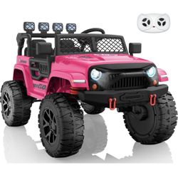 24V 2 Seater Kids Ride On Toy, 4x200W, EVA Tires, Electric Truck Car w/21 Wide Seat, Remote Control, 4WD, 4.5Mph, 4 Wheel Suspension, LED Searchlight,
