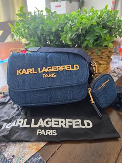 New! Karl Lagerfeld Denim Crossbody