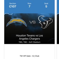 CHARGERS VS TEXANS TICKETS