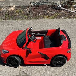 Chevrolet Corvette Red Battery Operated Ride-On Toy Car for Kids Ages 3-7