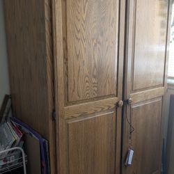 Oak Armoire Desk 
