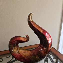 NEW BEAUTIFUL RED GOLD SCULPTURE DECOR 