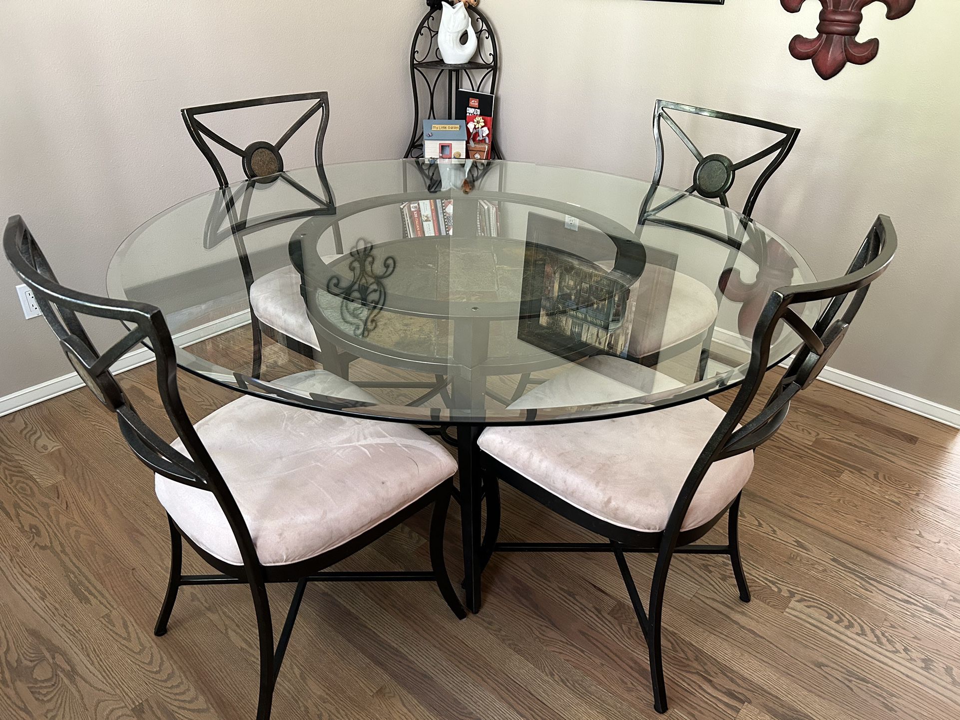 Glass And Wrought Iron Kitchen Table 