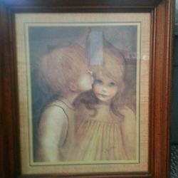 Boy kissing Girl print