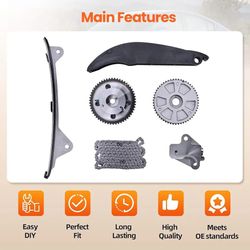 24350-2E12E010 Timing Chain Kit with CVVT Gear Sprockets Compatible with 2017-2021 Hyundai Elantra Kona Veloster 2.0L and 2017-2022 K-i-a Fort