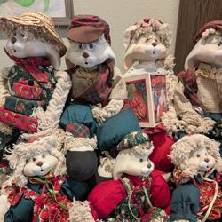 VINTAGE House Of Loydd  set of 7 ,2 Grandpa, Grandma, Flossie, 2 Hip and Hop