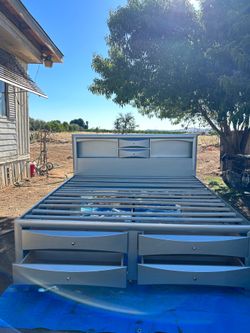 Beautiful king size bed frame with mattress