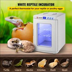VEVOR Reptile Incubator, 25L Scientific Lab Incubator Cooling and Heating 5 °C to 42 °C Automatic Incubator 12V/110V White Reptile Egg Breeding Hatche