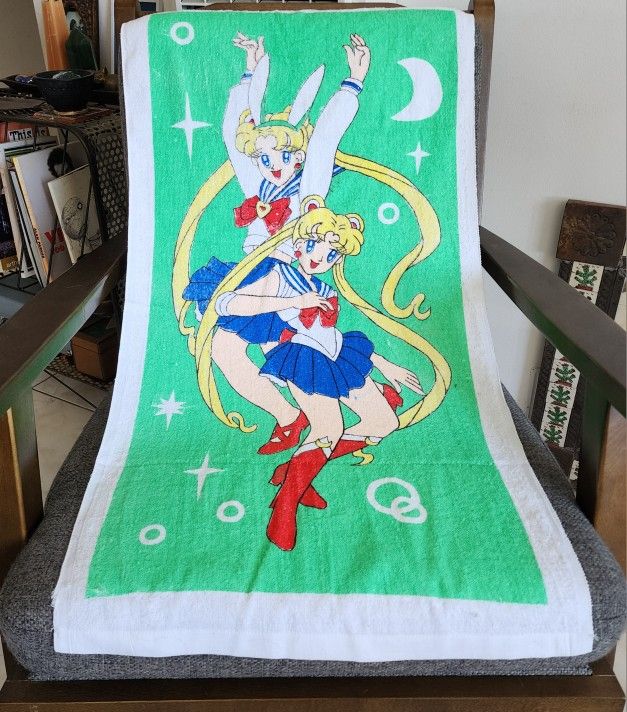 Awesome Vintage 90's Sailor Moon Japanese Anime Cartoon Towel