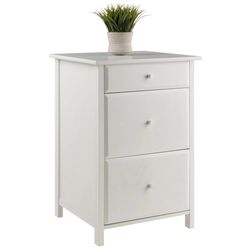 Winsome Wood Delta Home Office File Cabinet, White Finish White - 14.8" W x 15.1" D x 2.75" H