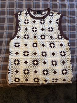 Cotton On Vintage-Style Crochet Sweater Vest