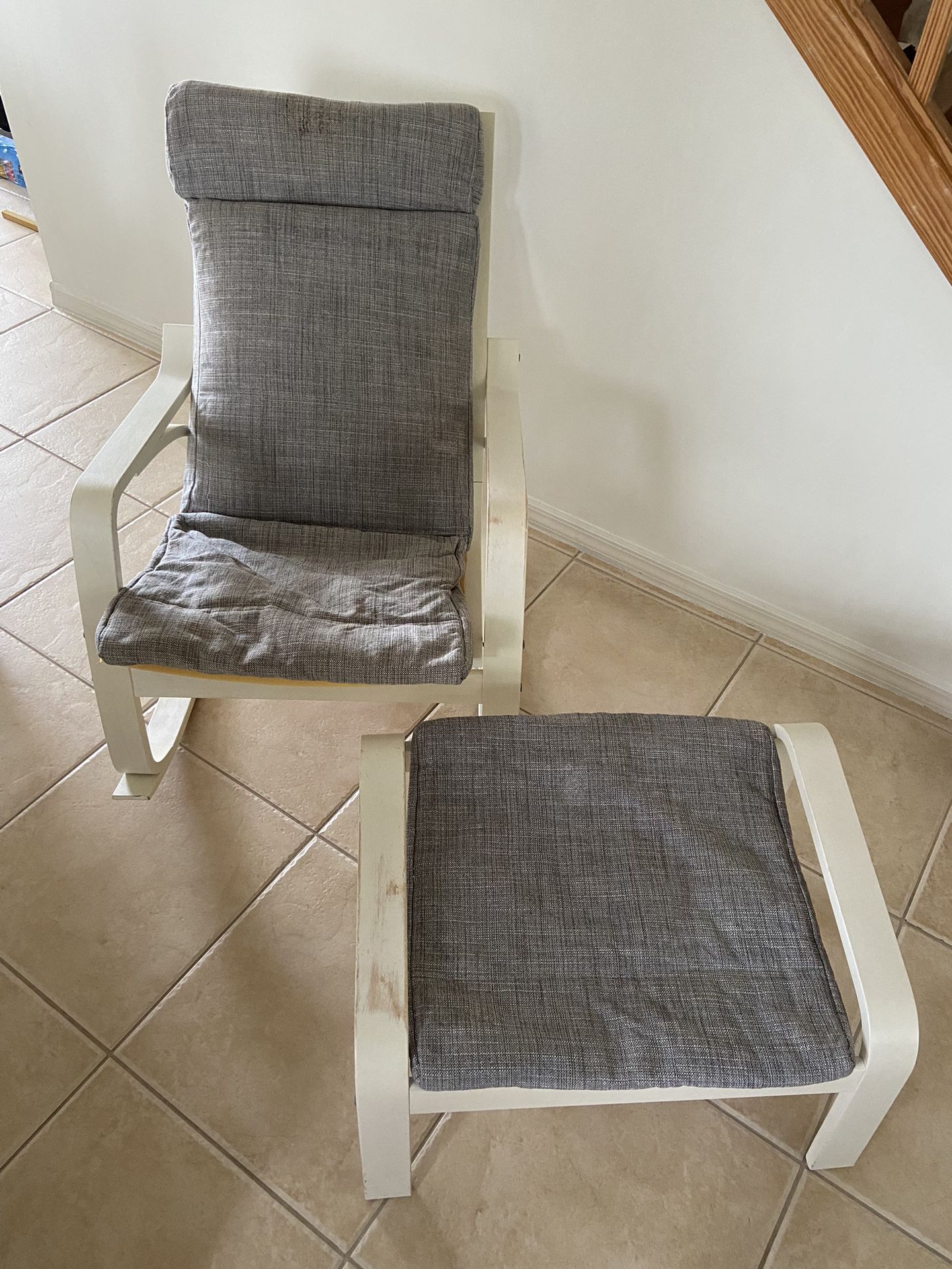 Ikea Poang Chair & Ottoman