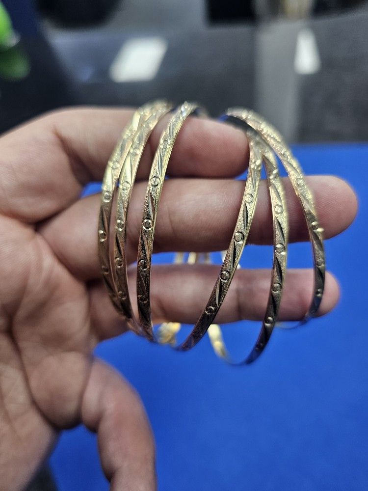 14kt Tri-Color Semanario Bangles. Set of 6. ASK FOR RYAN. #(contact info removed)82