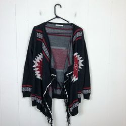 Women’s May& July Open Wrap Cardigan Sweater Aztec Pattern Sz S
