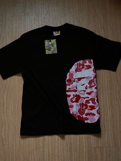 A Bathing Ape BAPE Pink Camo Side Big Ape Head Tee Black Size S