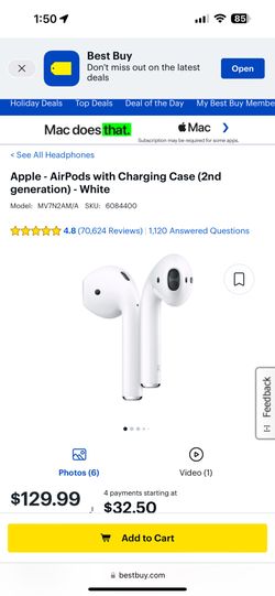 2nd Generation Air Pods AUTHENTIC