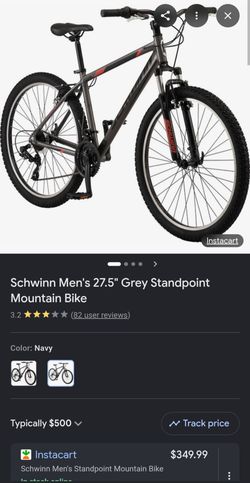 Schwinn men's 27.5" Grey Standpoint Mountain Bike.