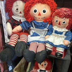 Vintage Raggedy Ann & Andy Dolls & More