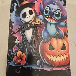 Limited Edition 40oz Stanley Halloween Stitch edition with straw and paperwork with toper