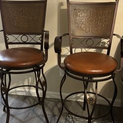Pair Of Metal Stools  Very Steady 
