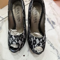 Black And White High Heels For Women Brand New 