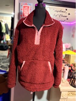 NWOT Sherpa Quarter Zip Pullover Fleece Sweater-Medium