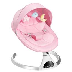 HARPPA Electric Baby Swings for Infants to Toddler, Portable Babies Rocker Bouncer for Newborn Boy and Girls, Motorized Bluetooth Swing, Music Speaker