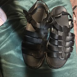 Black chunky sandals