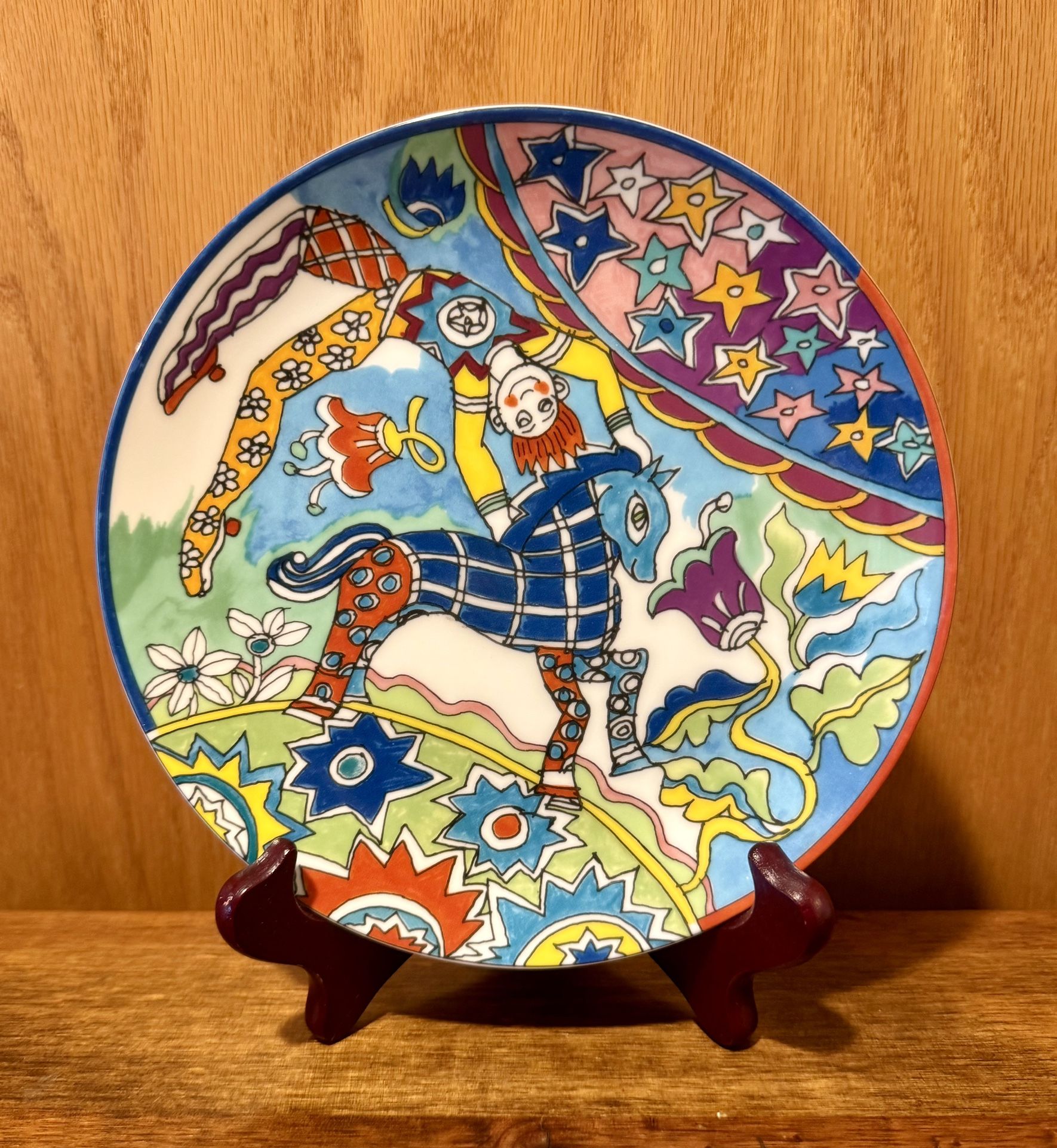 Tiffany & Co Porcelain Gene Moore Fantasy Clown Horse 1997 Japan 7” Plate MINT