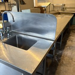 10 Foot Stainless Steel Table With Sink