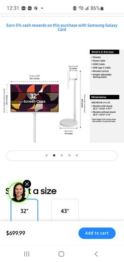 Samsung 32 inch smart TV  and stand