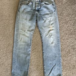 Levi’s 501 Button Fly Jeans 32 X 30 Distressed