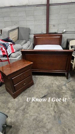 Sleigh Bed and nightstand