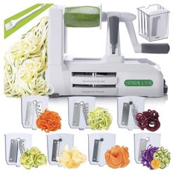 Spiralizer 7-Blade Vegetable Slicer, Strongest-and-Heaviest Spiral Slicer, Best Veggie Pasta Spaghetti Maker for Keto/Paleo/Non-Gluten